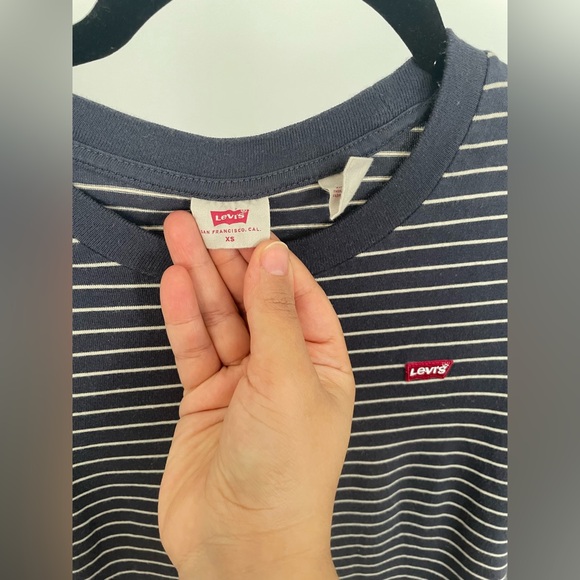 Levi's Navy and White Striped Short Sleeve Tee - Picture 3 of 5